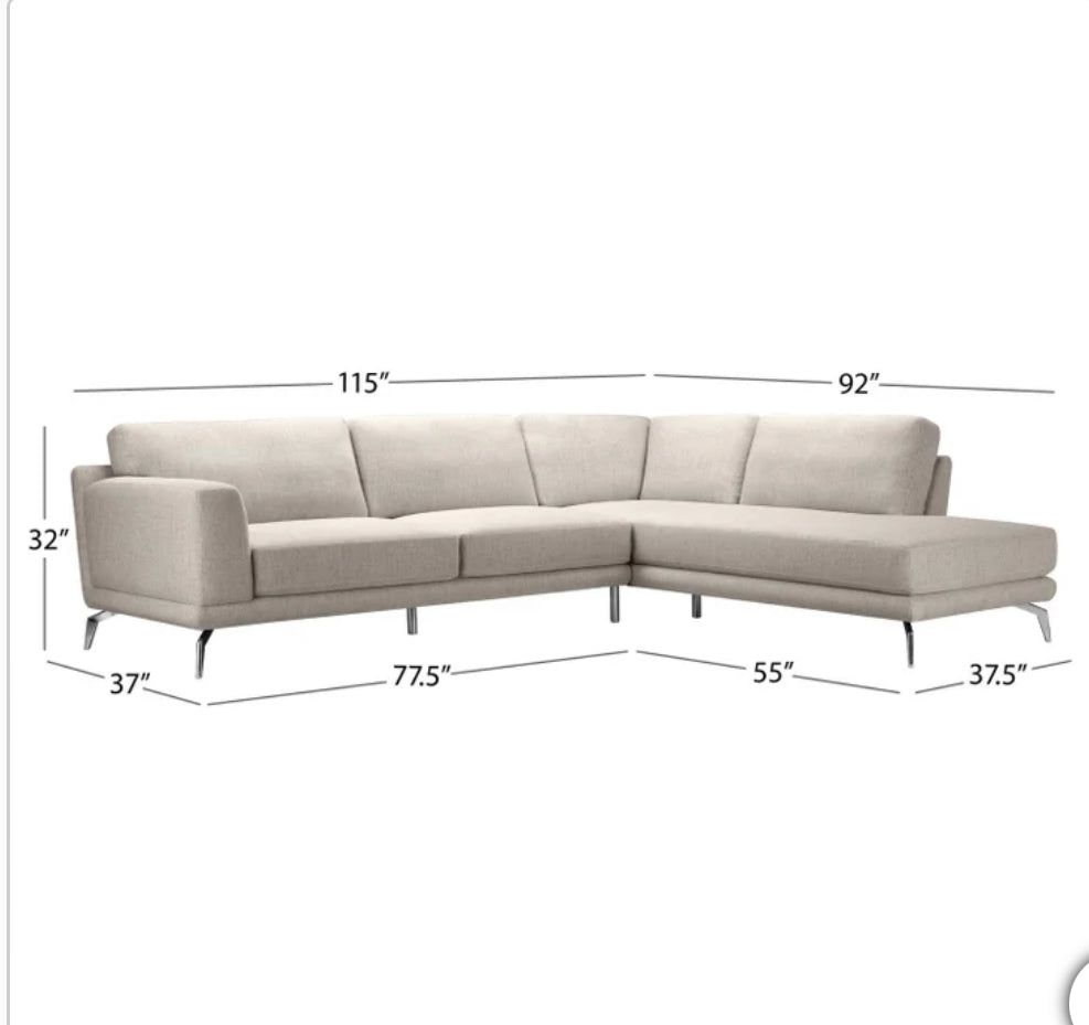 Kyler Fabric Chaise Sectional