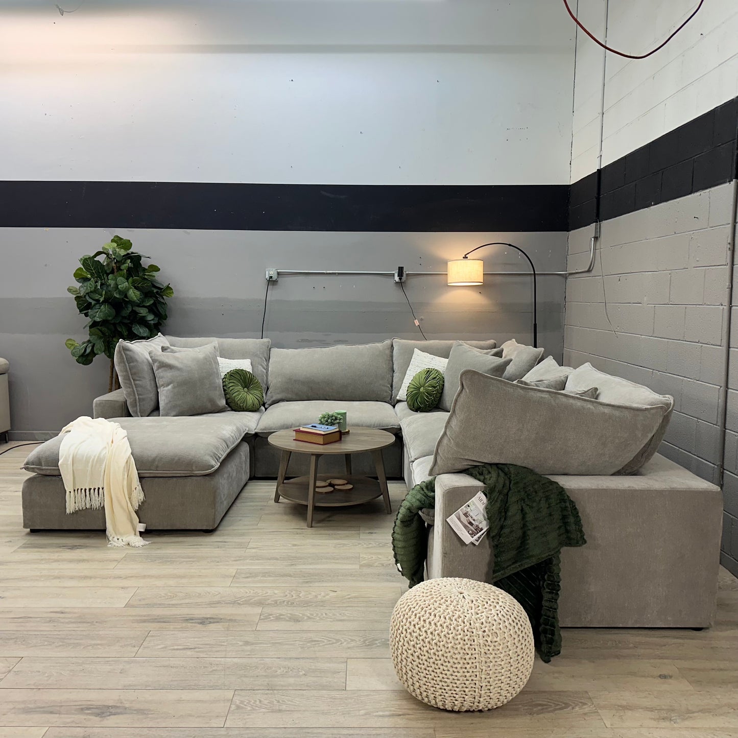 Sereen 6-piece Fabric Modular Sectional, Taupe