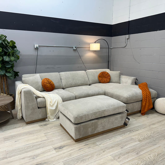 Henredon Caley Reversible Sofa Chaise with Ottoman