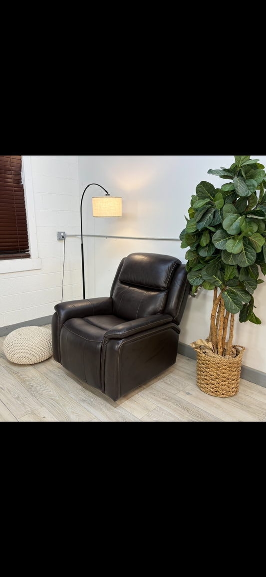 Barcalounger Bryson Leather Power Rocker Recliner with Power Adjustable Headrest - Brown