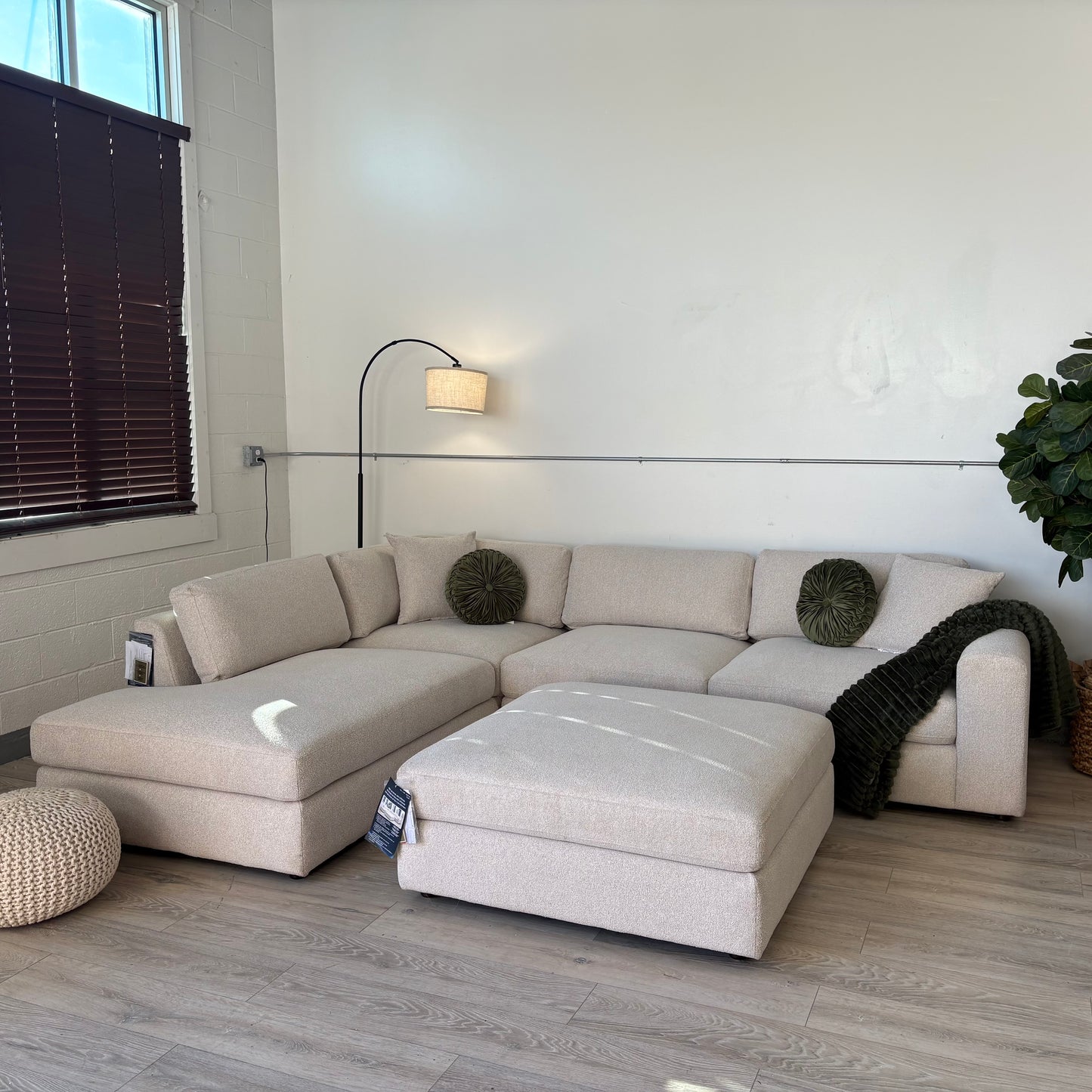 Andee Fabric Sectional with Ottoman