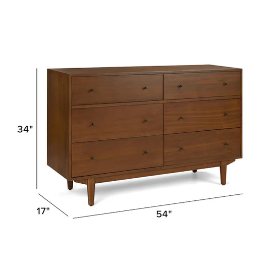 Article Cooper 6-Drawer Double Dresser - Walnut