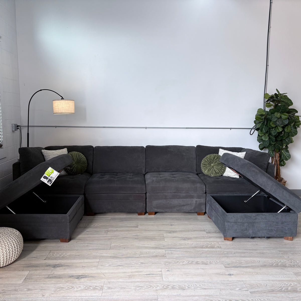 Thomasville Tisdale Modular Couch In Dark Grey