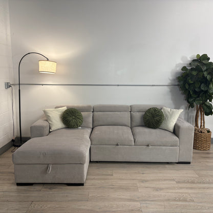 Roxana Fabric Sleeper Sofa with Storage Chaise