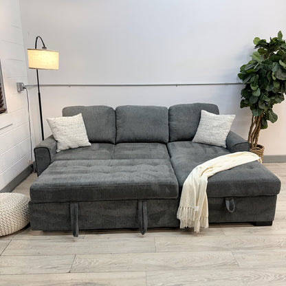 Kendale Sleeper Sofa with Storage Chaise - Gray
