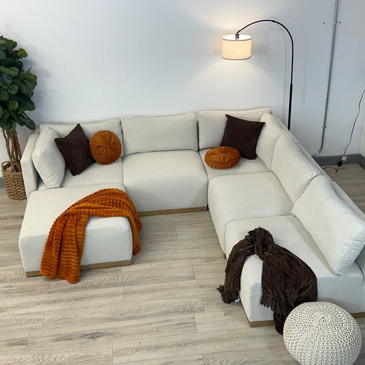 Henredon Murphy Fabric Modular Sectional with Ottoman