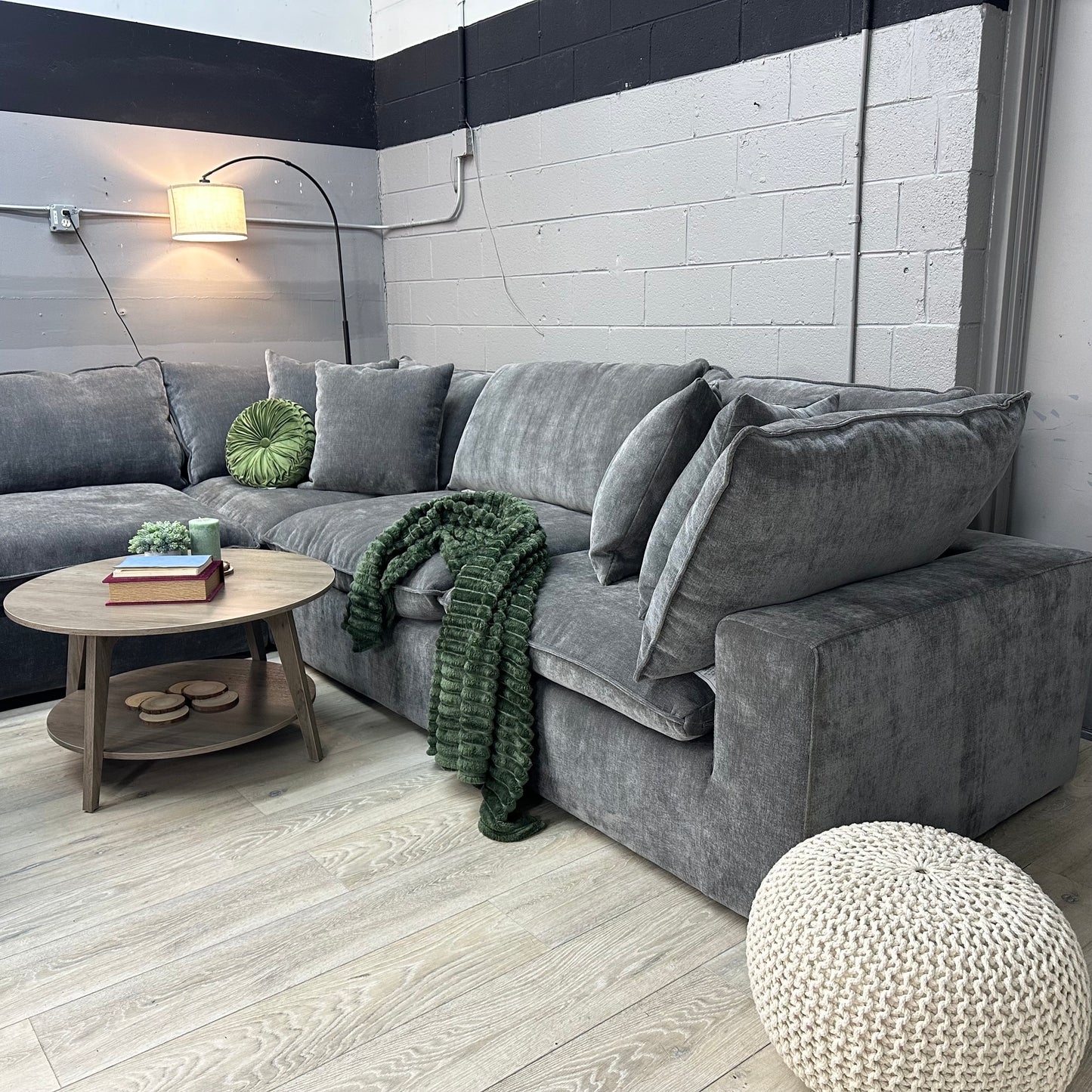 Sereen 6-piece Fabric Modular Sectional, Dark Gray