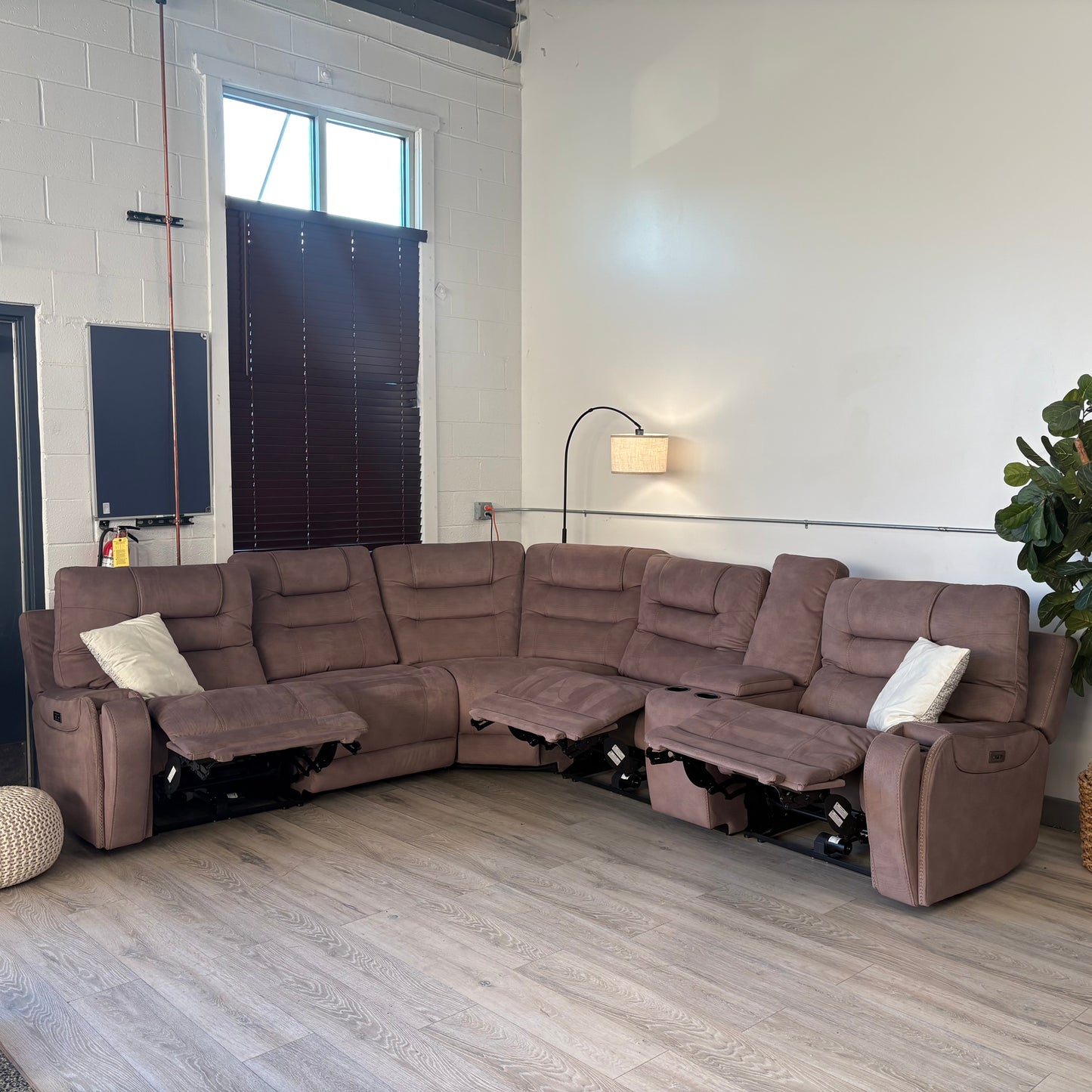 Barcalounger Carmelo Fabric Power Reclining Sectional with Power Headrests