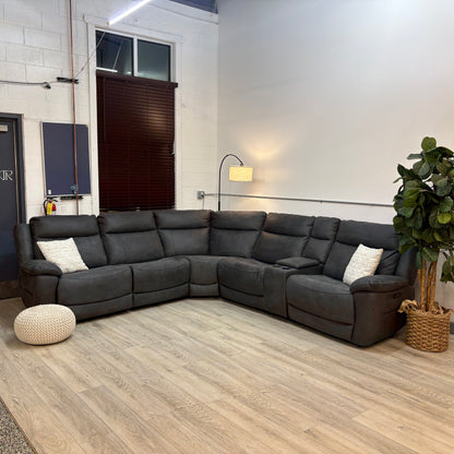 Zakary 6-piece Fabric Power Reclining Sectional With Power Headrests