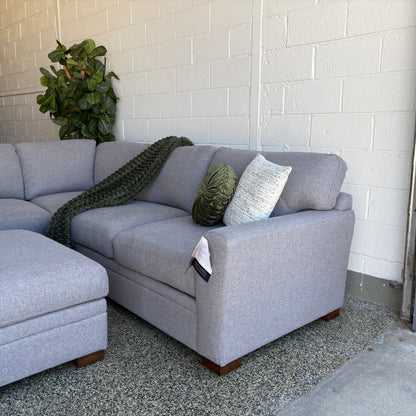 Thomasville Langdon Fabric Sectional with Storage Ottoman - Gray