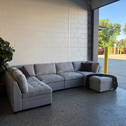Costco Thomasville Tisdale Modular Sectional 6-Piece Boucle with Storage Ottoman