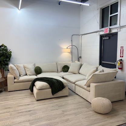 Sereen 6-piece Fabric Modular Sectional, Cream