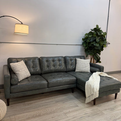 Harstine Leather Chaise Sectional