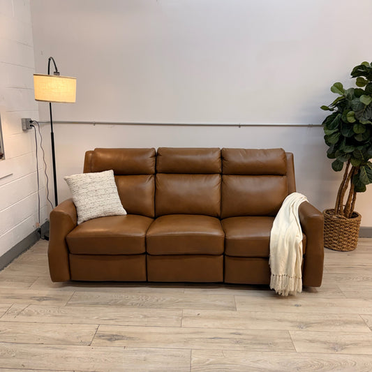 Thorton Leather Power Reclining Sofa - Brown