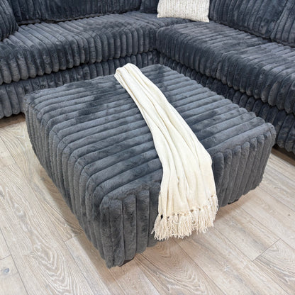 Haven Fluffy Cloud Sectional with Ottoman - Grey