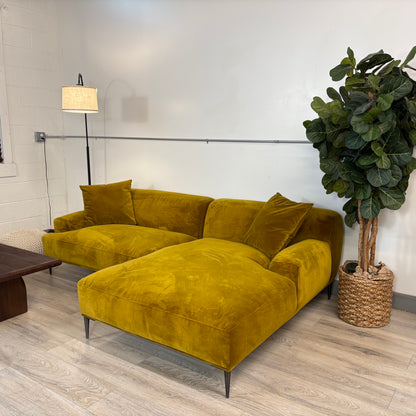 Article Abisko 94.5" Velvet Right Sectional - Plush Yarrow Gold
