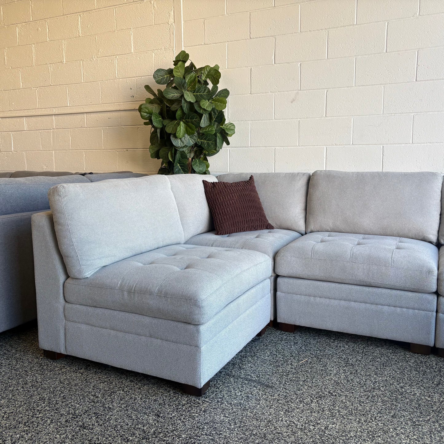 Costco Thomasville Tisdale Modular Sectional 6-Piece Boucle with Storage Ottoman