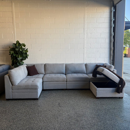 Costco Thomasville Tisdale Modular Sectional 6-Piece Boucle with Storage Ottoman