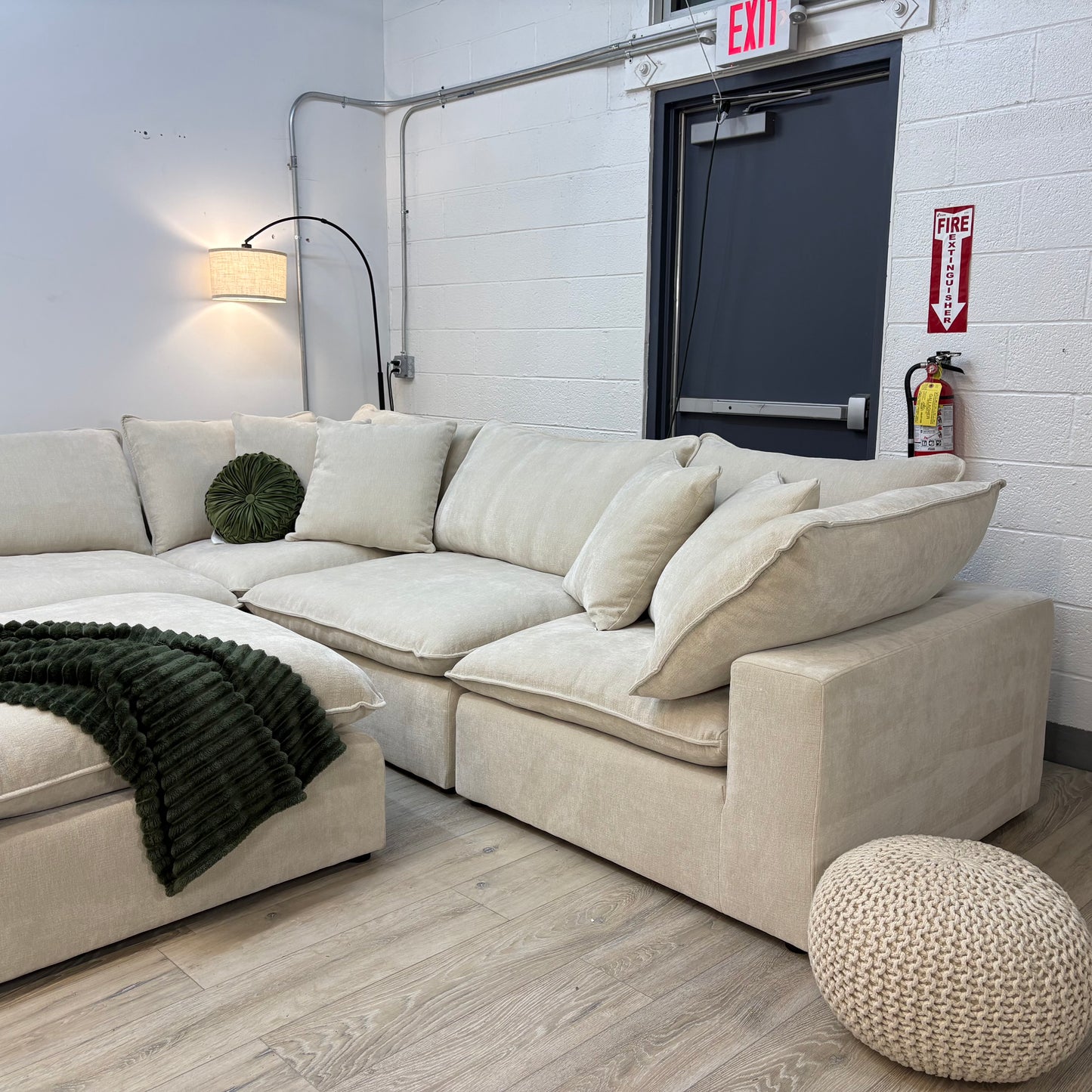 Sereen 6-piece Fabric Modular Sectional, Cream
