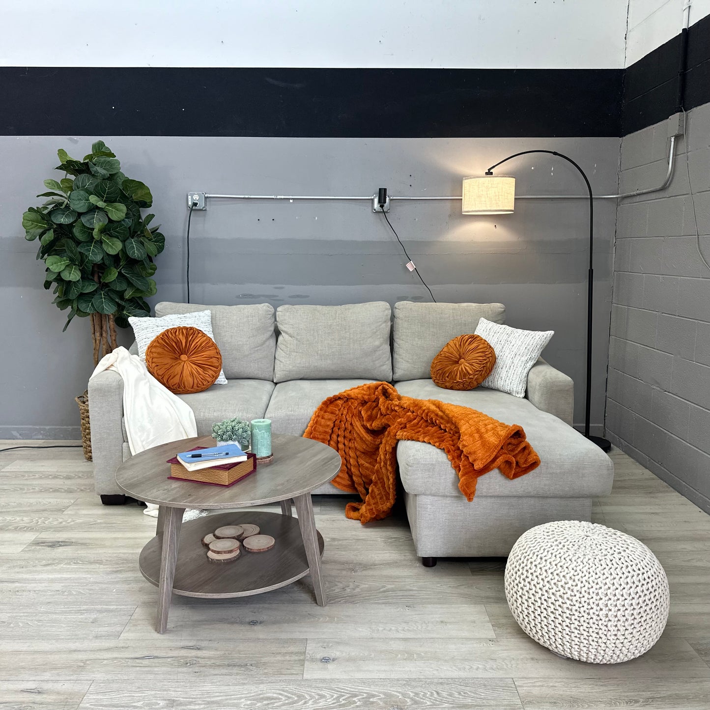 Coddle Aria Fabric Sleeper Sofa with Reversible Chaise and Storage, Beige