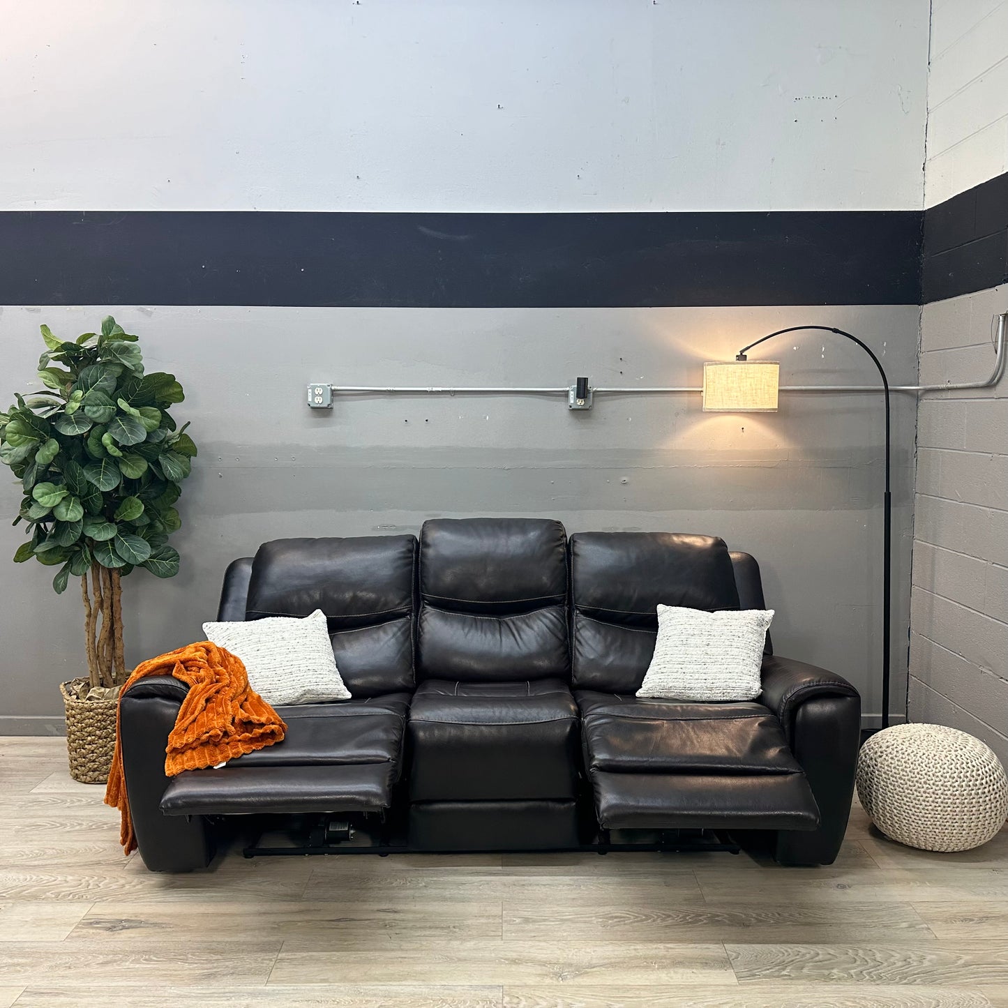 Carey Leather Power Reclining Sofa with Power Headrests