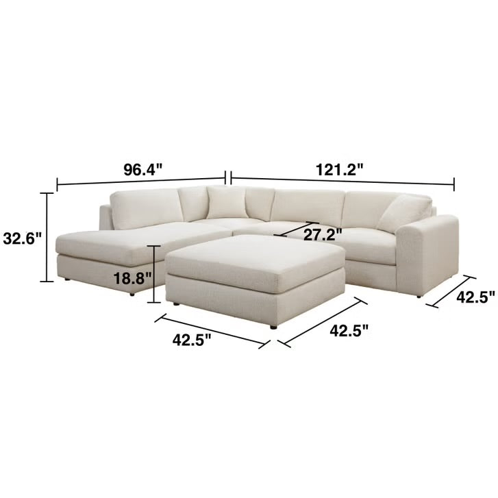 Andee Fabric Sectional with Ottoman