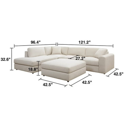Andee Fabric Sectional with Ottoman