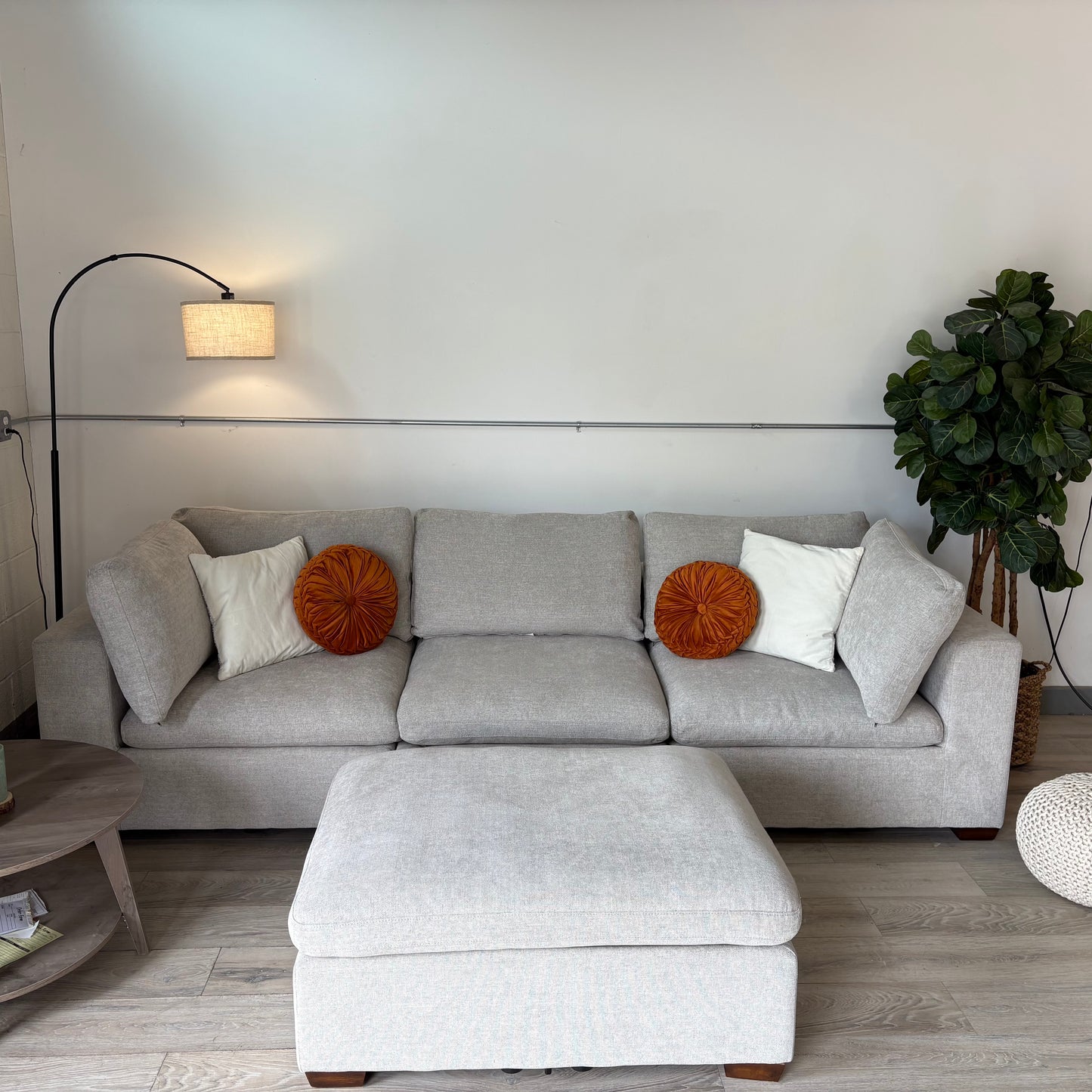 Thomasville Lowell 4-Piece Modular Sectional in Light Grey