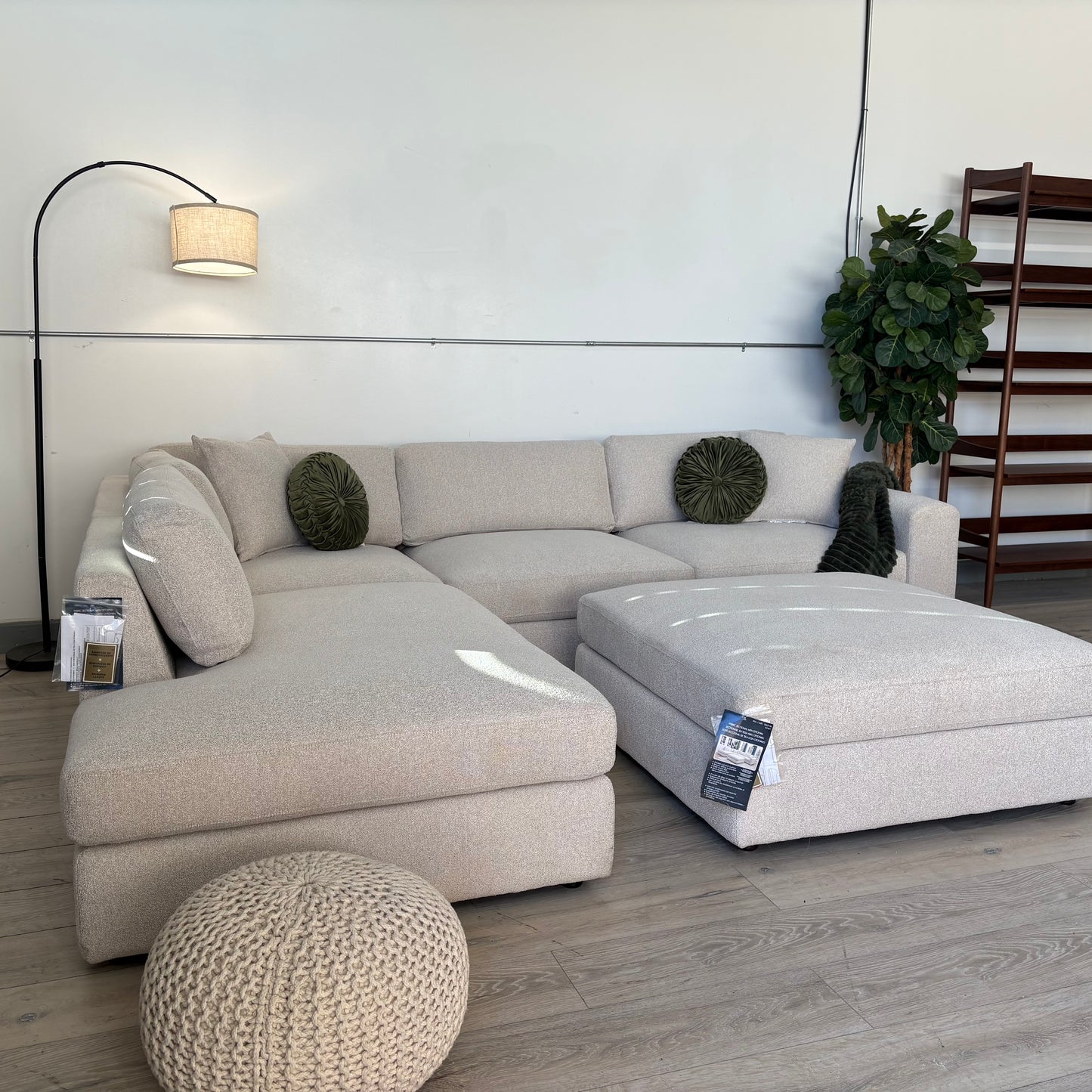 Andee Fabric Sectional with Ottoman