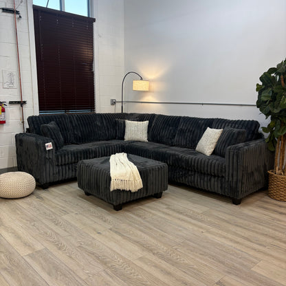 Haven Fluffy Cloud Sectional with Ottoman - Grey