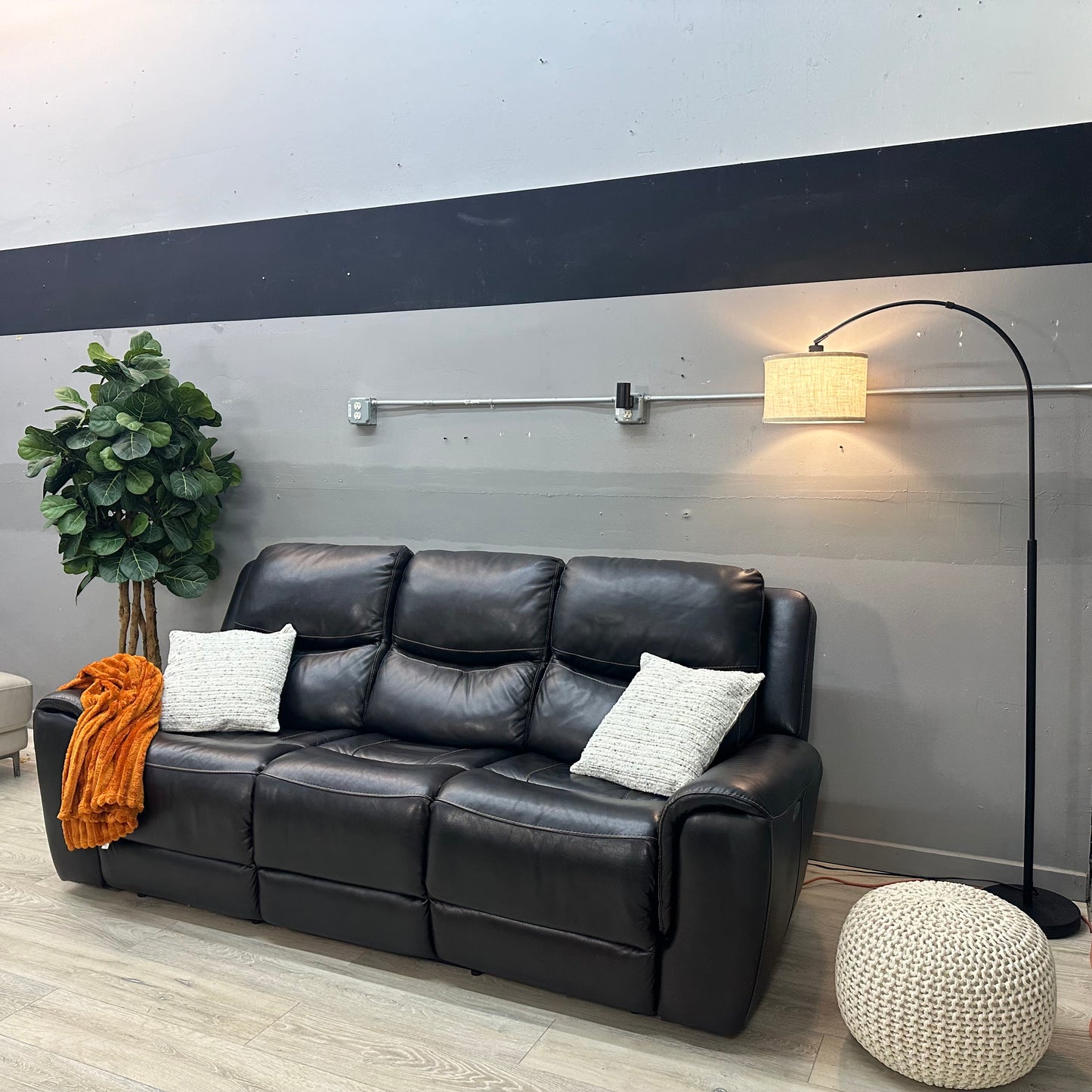 Carey Leather Power Reclining Sofa with Power Headrests