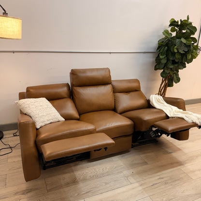 Thorton Leather Power Reclining Sofa - Brown