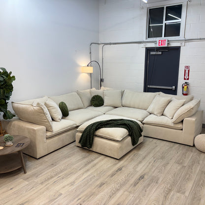 Sereen 6-piece Fabric Modular Sectional, Cream