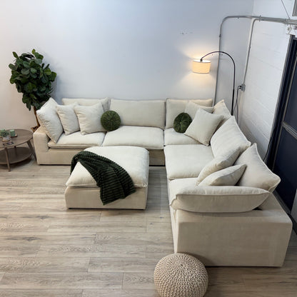 Sereen 6-piece Fabric Modular Sectional, Cream
