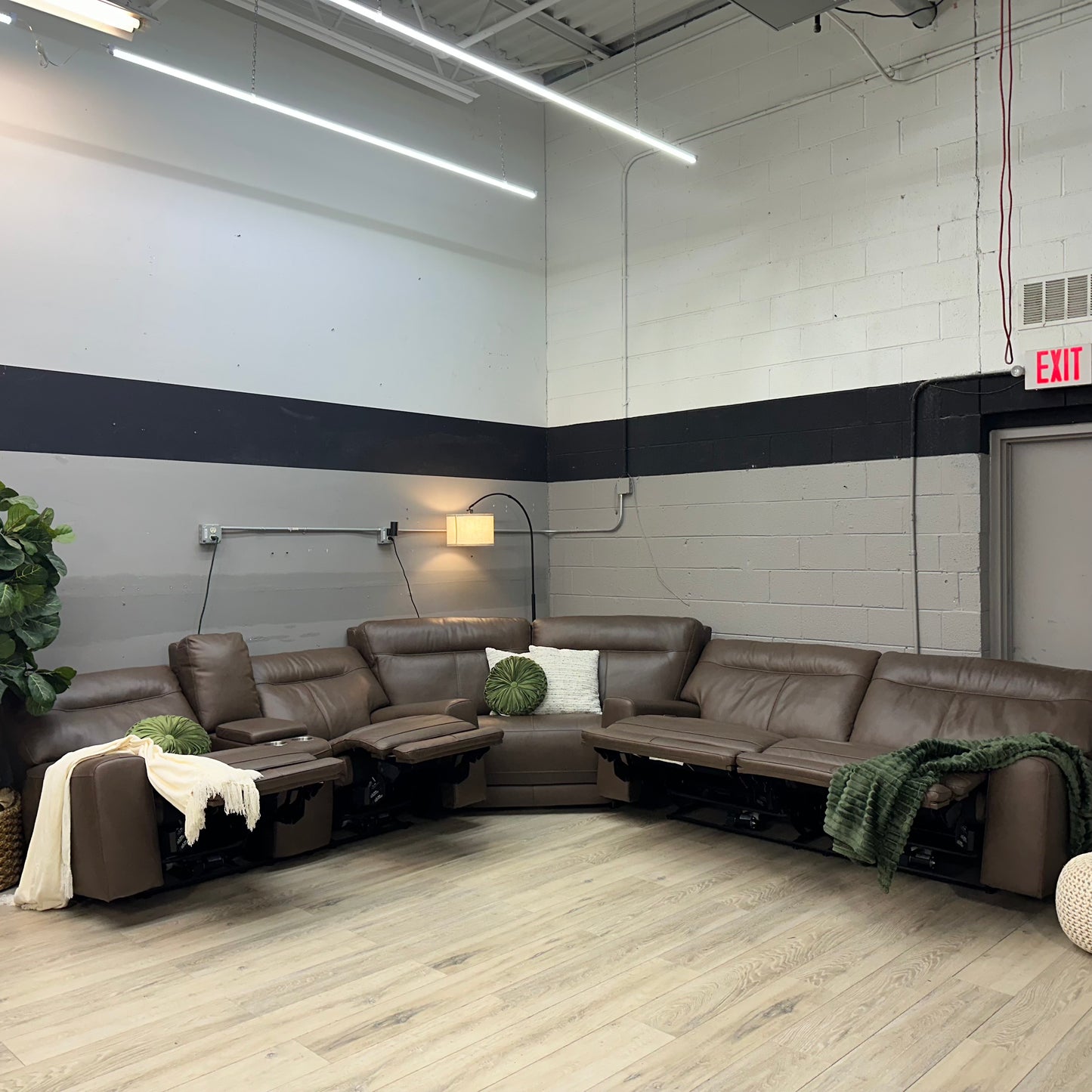 Atlas 3-piece Leather Power Reclining Sectional with Power Headrests