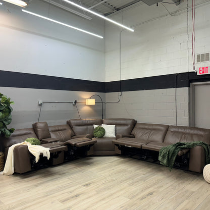Atlas 3-piece Leather Power Reclining Sectional with Power Headrests