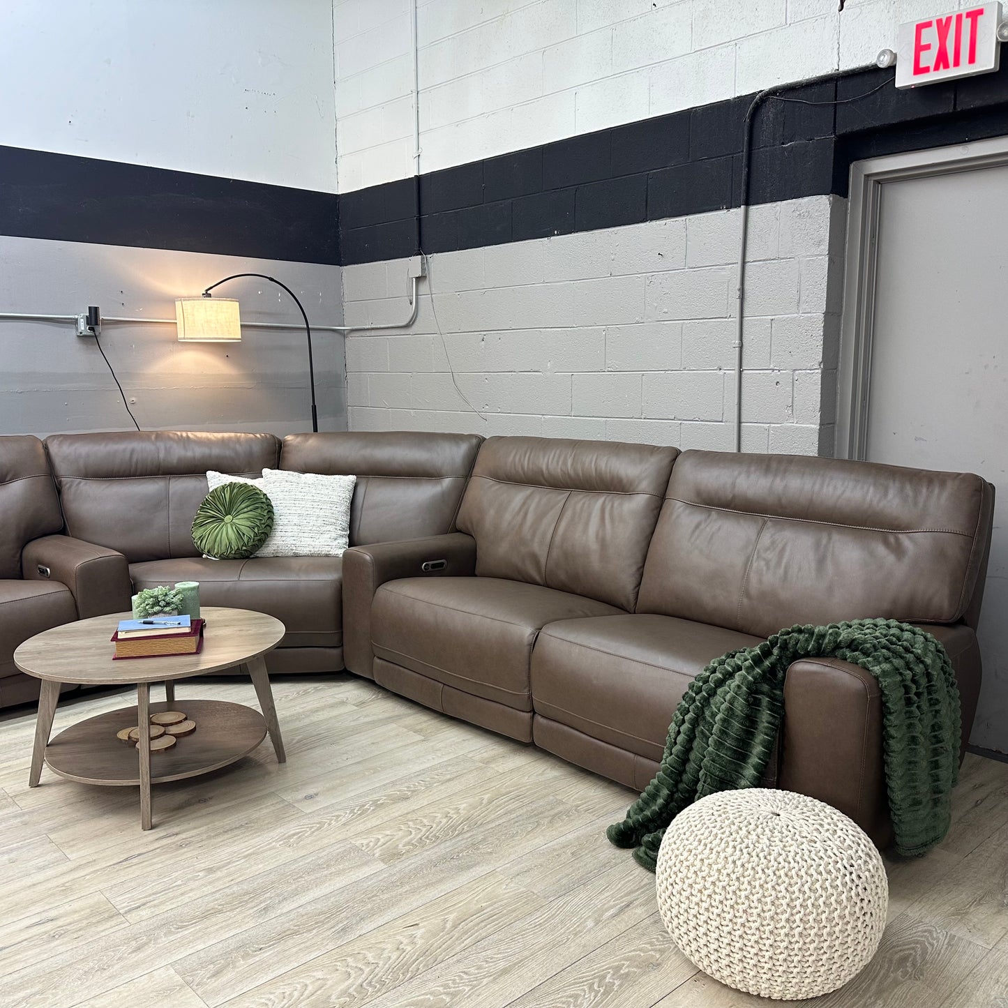 Atlas 3-piece Leather Power Reclining Sectional with Power Headrests