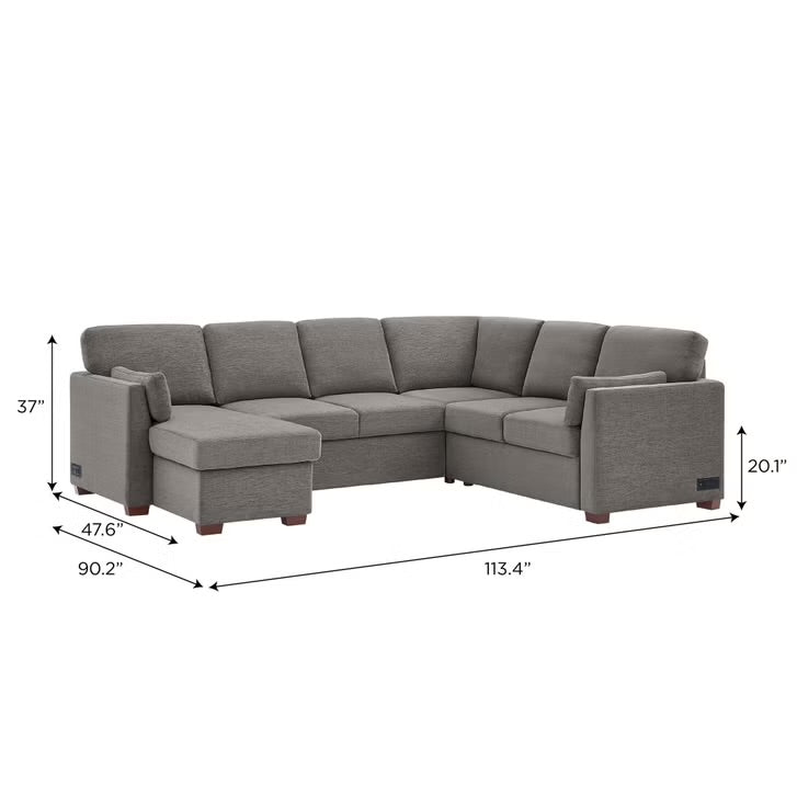Coddle Luke Sleeper Sectional with Reversible Chaise and Storage