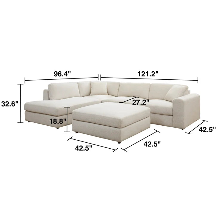 Andee Fabric Sectional with Ottoman