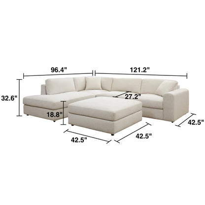 Andee Fabric Sectional with Ottoman