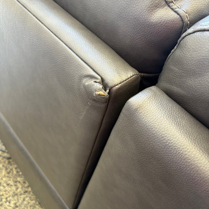 Rizzo Heights Leather Power Reclining Sectional with Power Headrests - Dark Gray