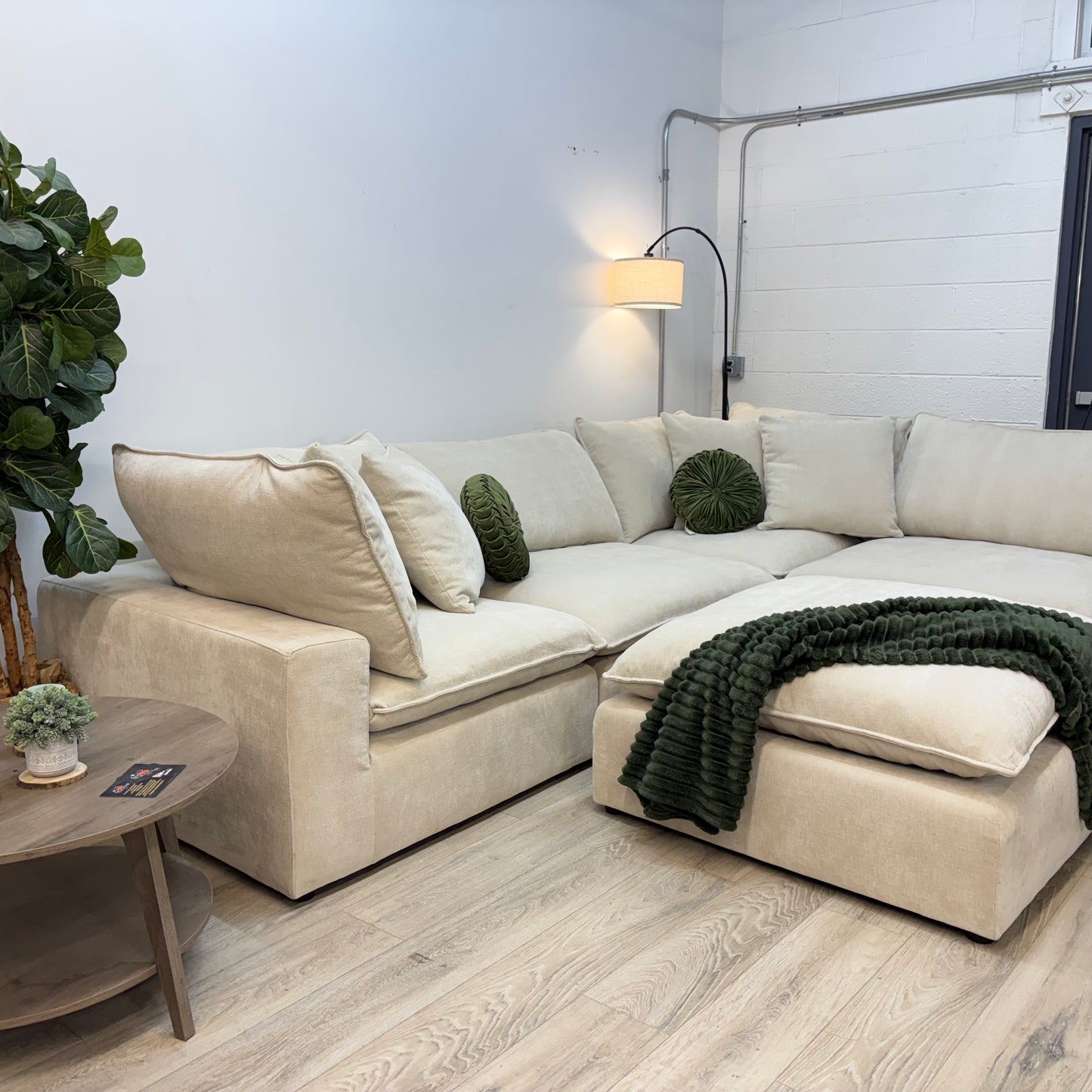 Sereen 6-piece Fabric Modular Sectional, Cream