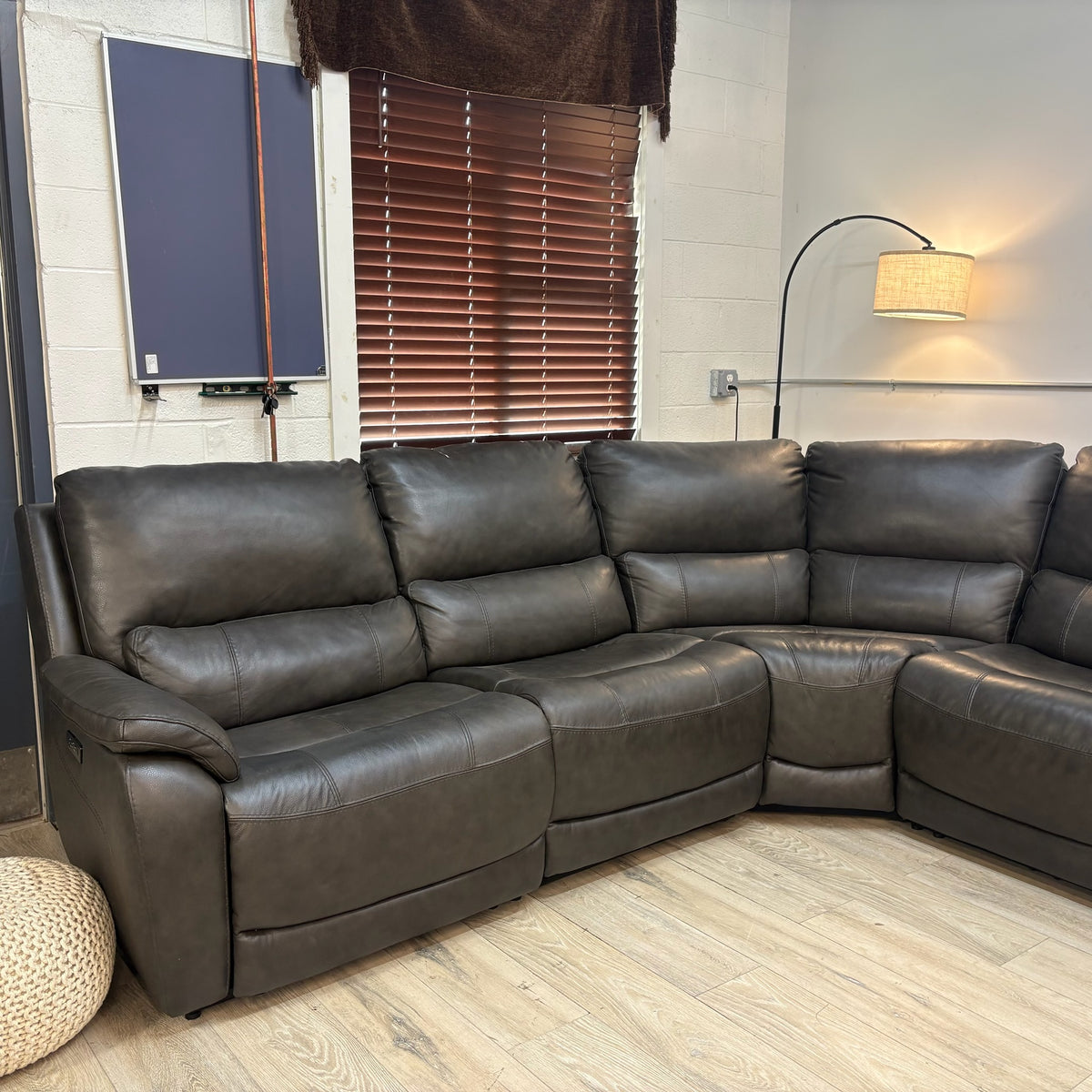 Wylder Leather Power Reclining Sectional with Power Headrests
