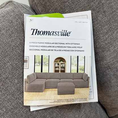 Thomasville Fallon Modular Sectional 6-piece Gray with Ottoman