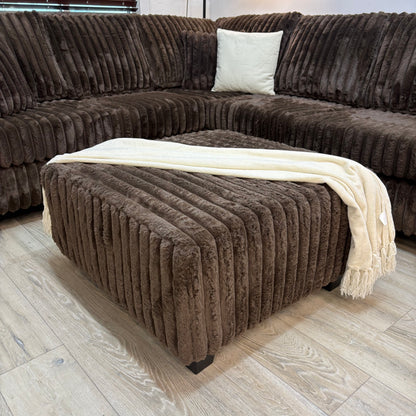Haven Fluffy Cloud Sectional with Ottoman in - Brown