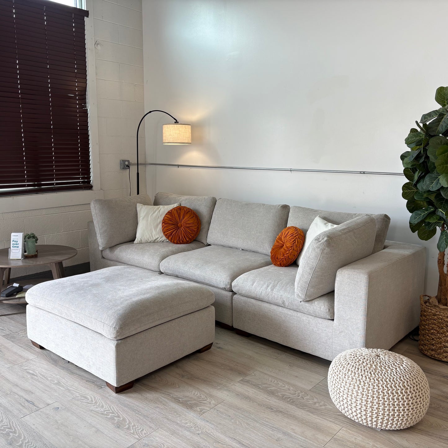 Thomasville Lowell 4-Piece Modular Sectional in Light Grey