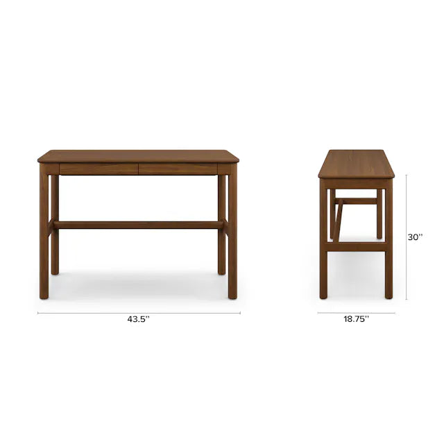Article Nosh Dining Chair - Walnut And Chalk Article Gray & Heidi 43.5" Console Desk - Walnut