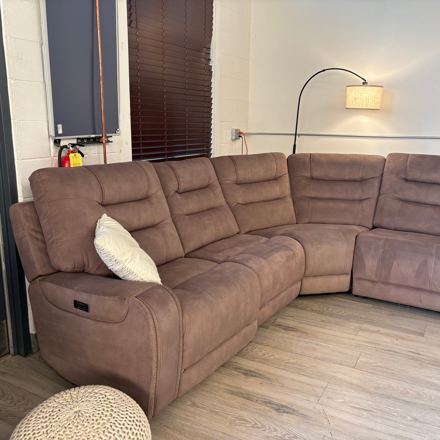 Barcalounger Carmelo Fabric Power Reclining Sectional with Power Headrests