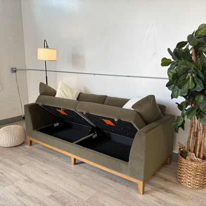 Thomasville Mokena Fabric Stationary Sofa with Storage
