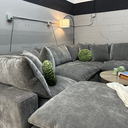 Sereen 6-piece Fabric Modular Sectional, Dark Gray